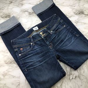 Hudson Ginny Crop Straight Dark Ankle Jeans 28